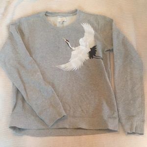 Lucky Brand Crane Embroidery Sweater